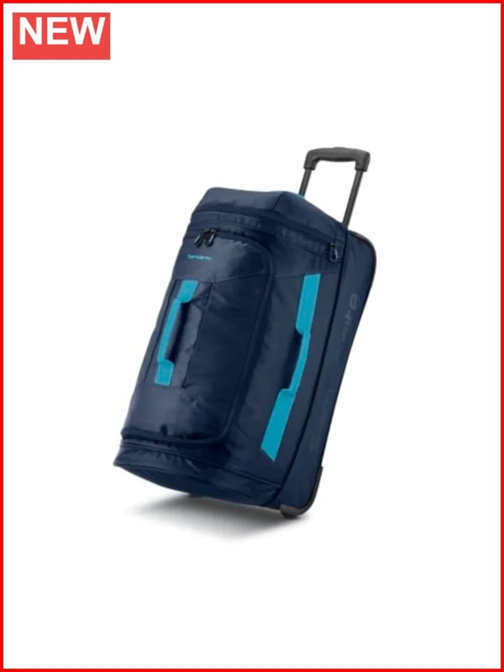 Nylon Wheeled Duffel Bag with Push-Button Handle